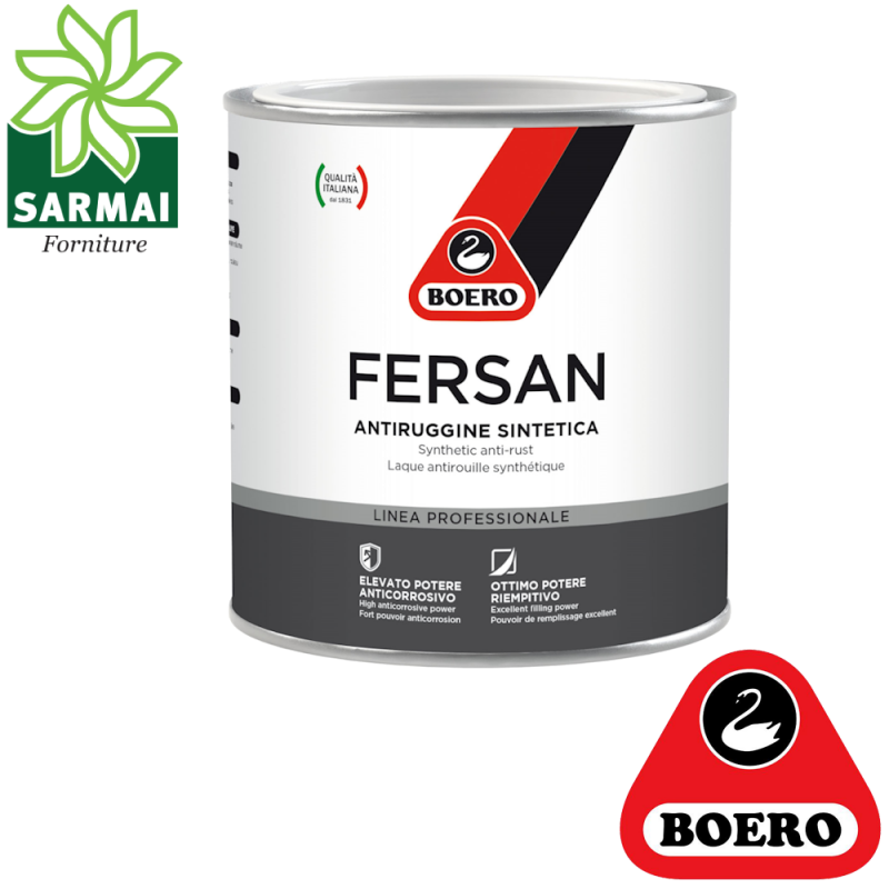 BOERO FERSAN PITTURA ANTIRUGGINE ANTICORROSIVO RIEMPITIVO ROSSO GRIGIO 500ML