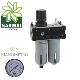 Gruppo FRL 1/2 Compressore Aria Riduttore Regolatore Filtro Lubrificatore 15 Bar