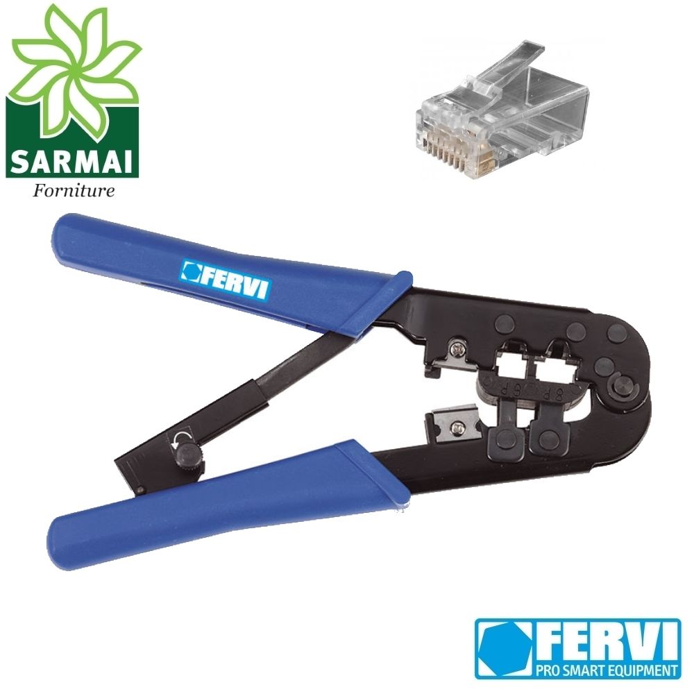 FERVI PINZA CRIMPATRICE PER CRIMPARE CONNETTORE LAN TELEFONO RJ11 RJ12 RJ45