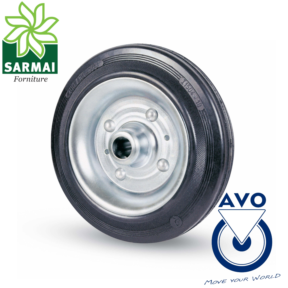 AVO 112 RUOTA CON RIVESTIMENTO IN GOMMA PIENA 200X50 ACCIAIO ANTI OLIO