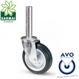 Ruota AVO 80BI 200x50 rivestimento gomma girevole con perno per trabattelli