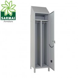 ARMADIO ARMADIETTO SPOGLIATOIO SPORCO PULITO 2 POSTI H179 NORMA ASL CON TETTO INCLINATO